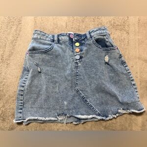 Justice Denim Skort with Colorful Buttons